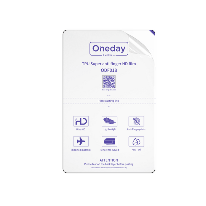 ODF018 HD Super anti finger TPU film (25PCS/BOX)