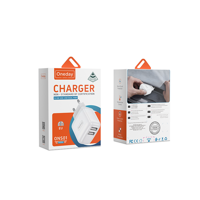 Oneday ONS01 10.5W USB + USB dual port Charger  NON-STANDARD OF CERTIFICATION