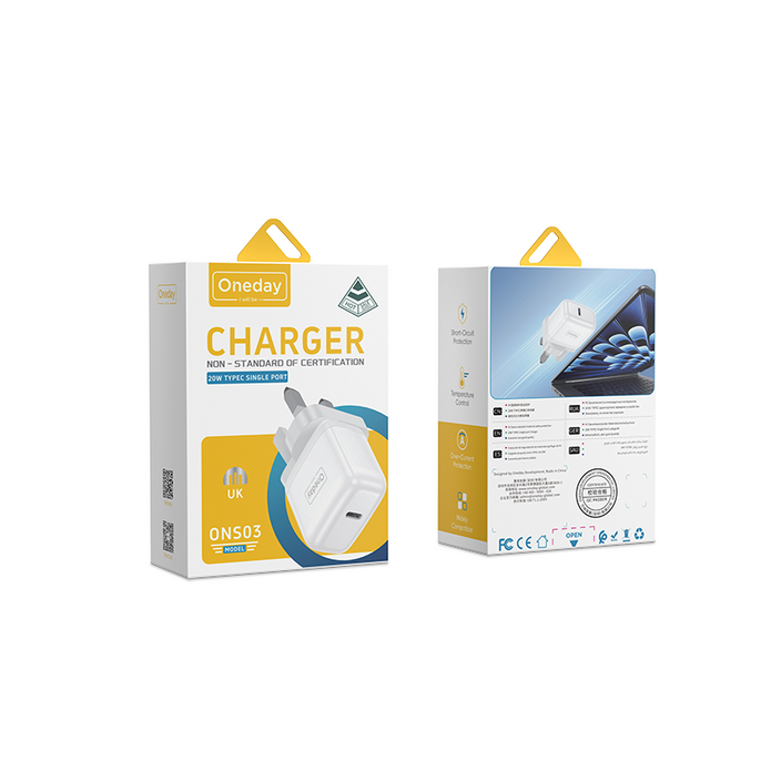 Customizable Oneday ONS03 20W T-ypec single port Charger  NON-STANDARD OF CERTIFICATION