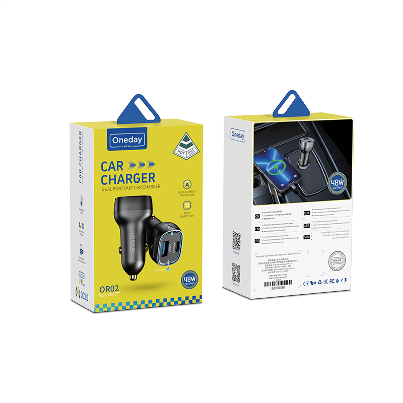 Oneday Customized OR02 48W USB + TYPEC  dual port fast car charger
