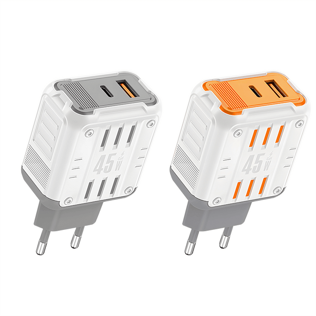 Customizable Oneday YC02 EU/US/UK Mason 45W USB + T-ypec Dual Port Charger Super Adapter Fast Charging Wall Cell Phone Charger