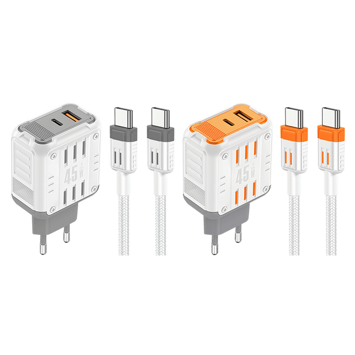 Customizable Oneday YC02 EU/US/UK Mason 45W USB + T-ypec Dual Port Charger Super Adapter Fast Charging Wall Cell Phone Charger