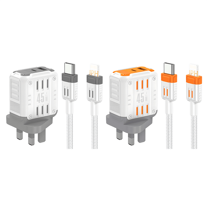 Customizable Oneday YC02 EU/US/UK Mason 45W USB + T-ypec Dual Port Charger Super Adapter Fast Charging Wall Cell Phone Charger