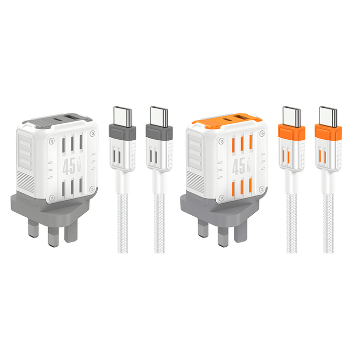 Customizable Oneday YC02 EU/US/UK Mason 45W USB + T-ypec Dual Port Charger Super Adapter Fast Charging Wall Cell Phone Charger