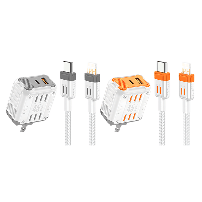 Customizable Oneday YC02 EU/US/UK Mason 45W USB + T-ypec Dual Port Charger Super Adapter Fast Charging Wall Cell Phone Charger