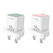 Customizable Oneday YC06 EU/US/UK Macaroon 20W Mini T-ypec GaN Charger Super Adapter Fast Charging Wall Cell Phone Charger