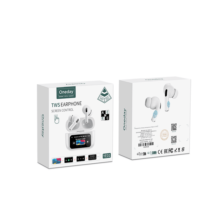 Oneday Hot Sale YE01 ANC / ENC Smart Screen Control  TWS Earphone