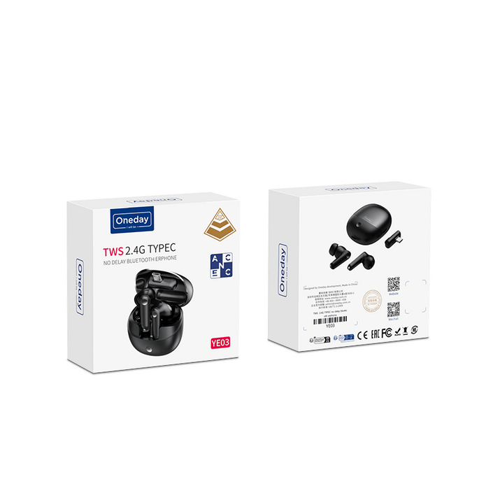 Oneday YE03 ANC & ENC 2.4G no delay  TWS Blue tooth Game earphone